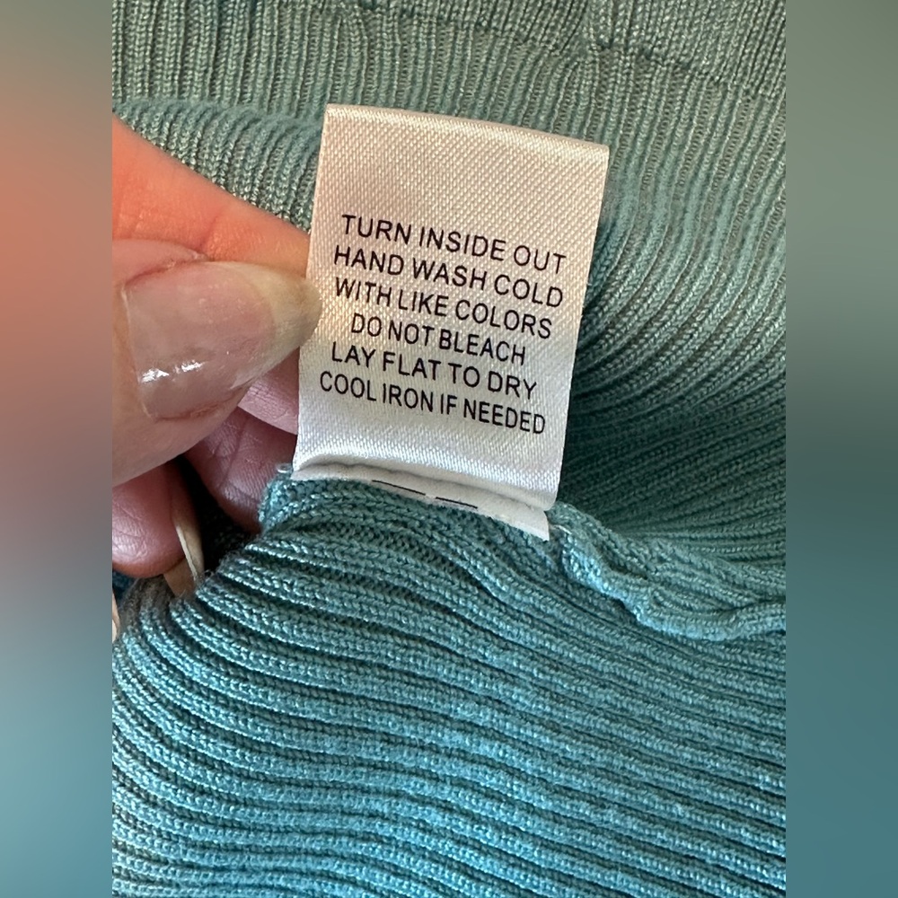 Workshop Republic Clothing Aqua Ruffle Sleeve Top - Picture 10 of 10